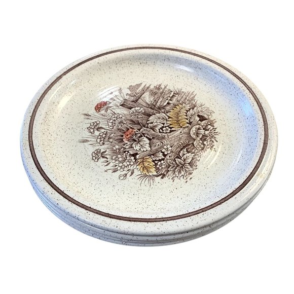 Homespun Stonecast Churchill Staffordshire Hand Painted Dinner Plate Set of 4 He - Picture 1 of 4